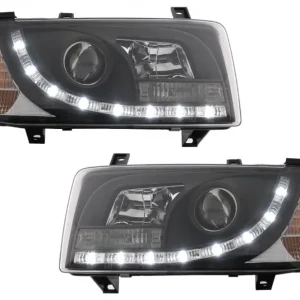 Livrare expres Faruri LED DRL negre pentru VW Transporter T4 1990-2003, set stanga-dreapta