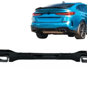Difuzor bara spate BMW 2 Series F44 Gran Coupé, evacuare dublă crom Doar azi
