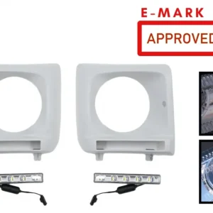 Carcase faruri cu LED DRL Mercedes G-Class W463 2002-2018, design G65, crom Retur ușor