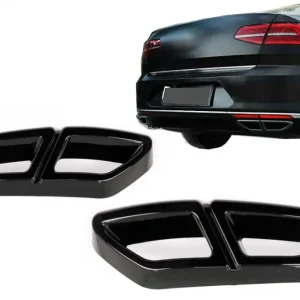 Calitate înaltă Ornamente tobe evacuare VW Passat B8 3G 2015-2019, negru lucios