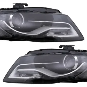 Faruri LED DRL negre pentru Audi A4 B8 8K 2008-2011, set stanga-dreapta Lichidare de stoc