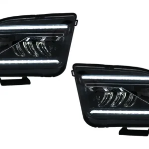 Retur gratuit Faruri Full LED negre pentru Ford Mustang V 2005-2009 cu semnal dinamic