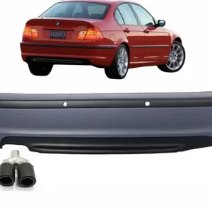 Bară spate M-Technik cu ornament evacuare carbon mat pentru BMW Seria 3 E46 Sedan Reducere extra