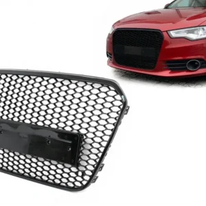 Lichidare de stoc Grilă centrală Audi A6 C7 4G 2011-2014, negru lucios, design fagure