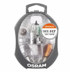 Trusă becuri auto de rezervă OSRAM H1 H7 7 piese cu siguranțe Disponibil imediat