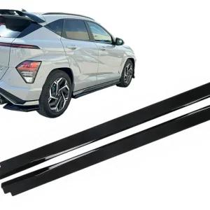Doar azi Extensii praguri laterale Hyundai Kona N-Line Mk2 2023- negru lucios