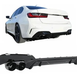 Reducere extra Difuzor bara spate BMW Seria 3 G20 G21 cu ornamente evacuare negre