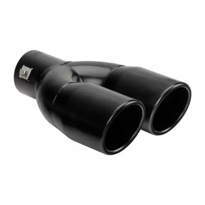 Promoție Ornament toba esapament dublu negru din otel inoxidabil, 37-60 mm