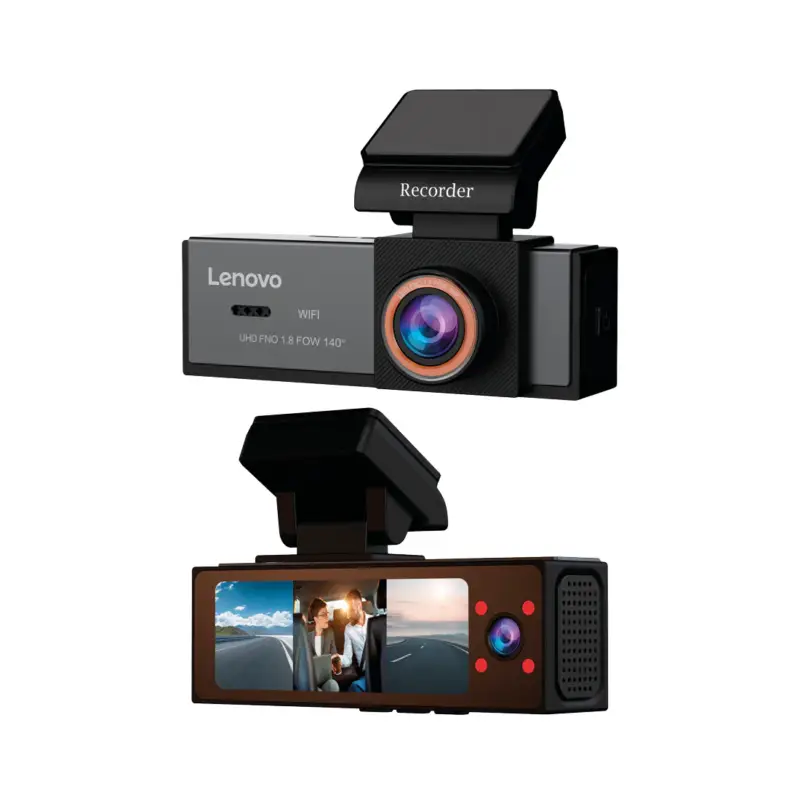 Popular Camera DVR Lenovo Q7 cu 3 camere 4K fata si 1080 spate si 1080 interior ecran 3.2 inch IPS Wifi unghi larg monitorizare parcare