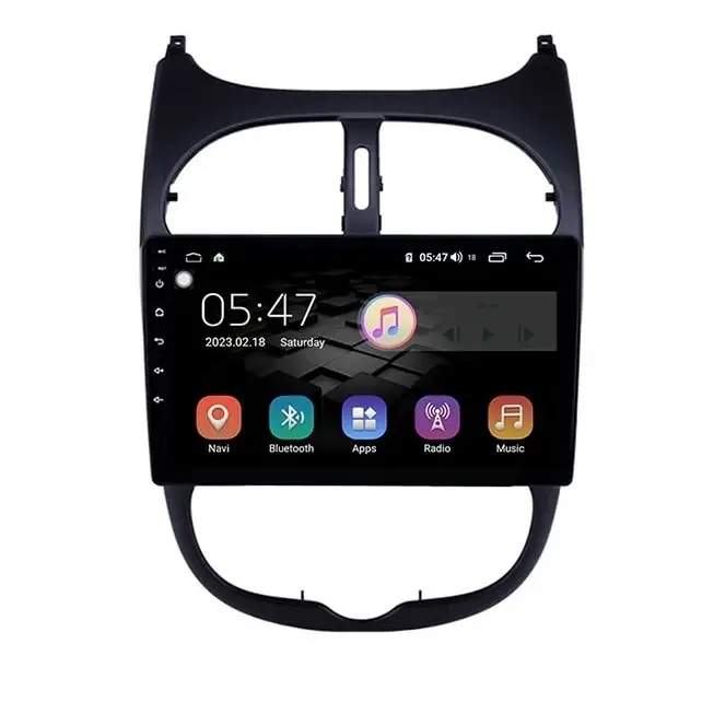 Lichidare de stoc Navigatie Auto Multimedia cu GPS Peugeot 206, Android, Display 9 inch, 2GB RAM si 32 GB ROM, Internet, 4G, Aplicatii, Waze, Wi-Fi, USB, Bluetooth, Mirrorlink