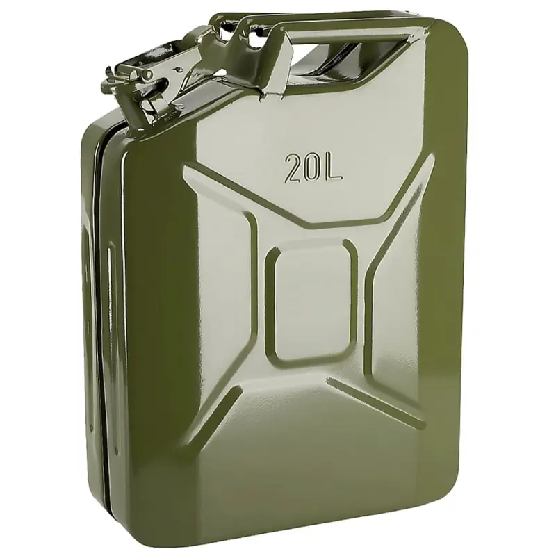 Livrare rapidă Canistra Combustibil 20L din Metal pentru Motorina sau Benzina, Culoare Verde Militar