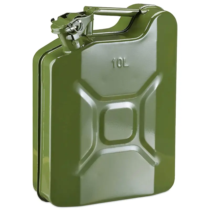 Canistra Combustibil 10L din Metal pentru Motorina sau Benzina, Culoare Verde Militar Expediere rapidă