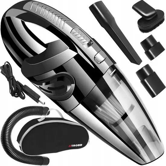Super ofertă Aspirator auto cu acumulator, 90 W, filtru HEPA, USB, cu accesorii, 35x11 cm, Xtrobb GartenVIP DiyLine