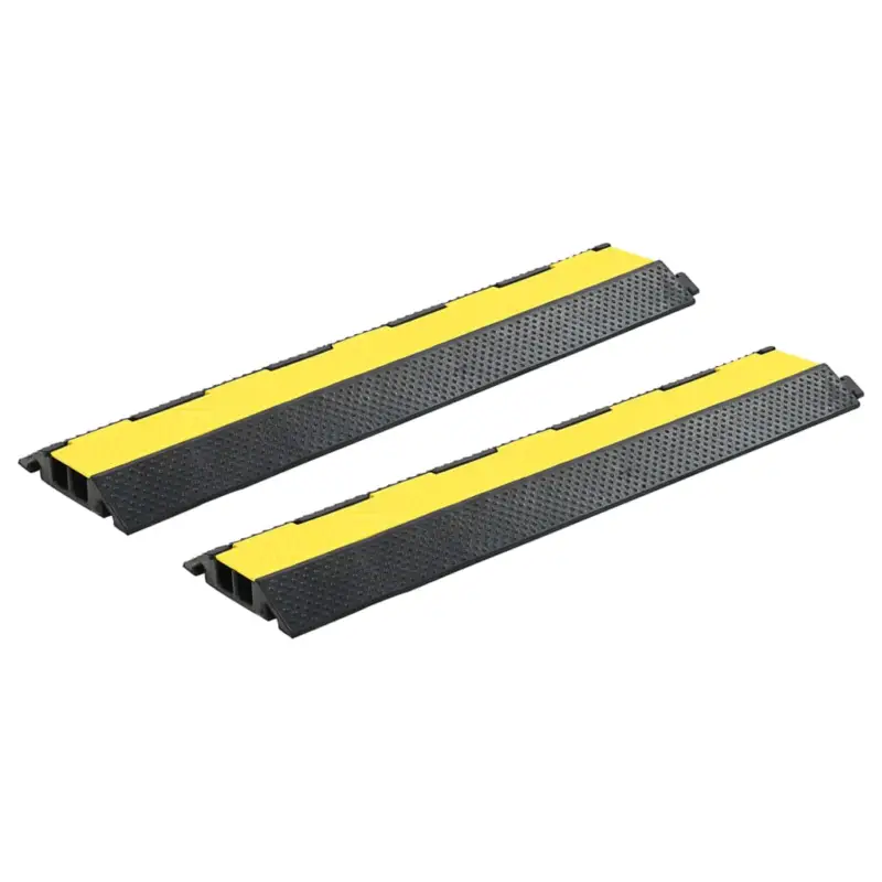 Rampe de protecție cabluri, 2 buc, 2 canale cauciuc, 101,5 cm GartenMobel Dekor Premium