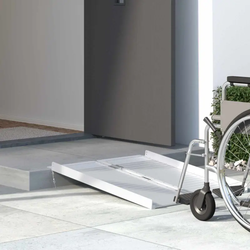 Retur gratuit Rampă pentru scaun cu rotile Argintiu 92 x 73,5 x 5 cm Aluminiu GartenMobel Dekor