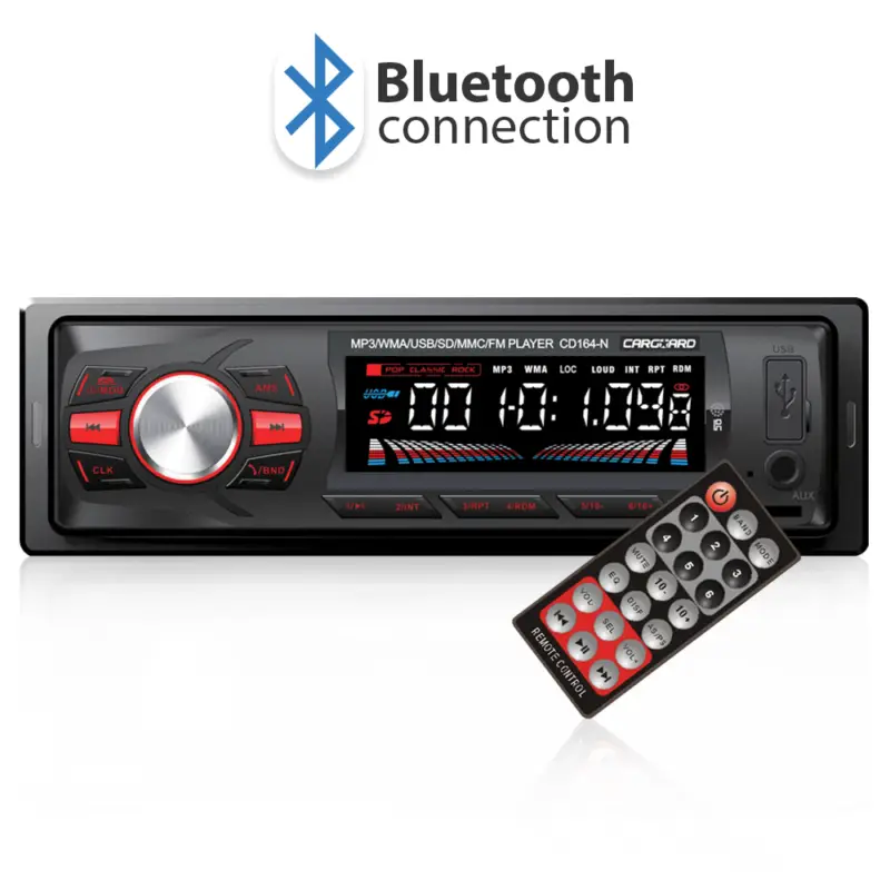 Expediere rapidă MP3 player auto Carguard cu Bluetooth, radio FM, USB/SD și telecomandă