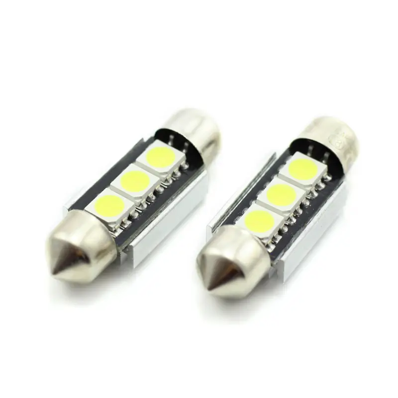 Set 2x bec LED sofit 36mm CANBUS 12V 3W pentru plafoniera/numar Livrare rapidă