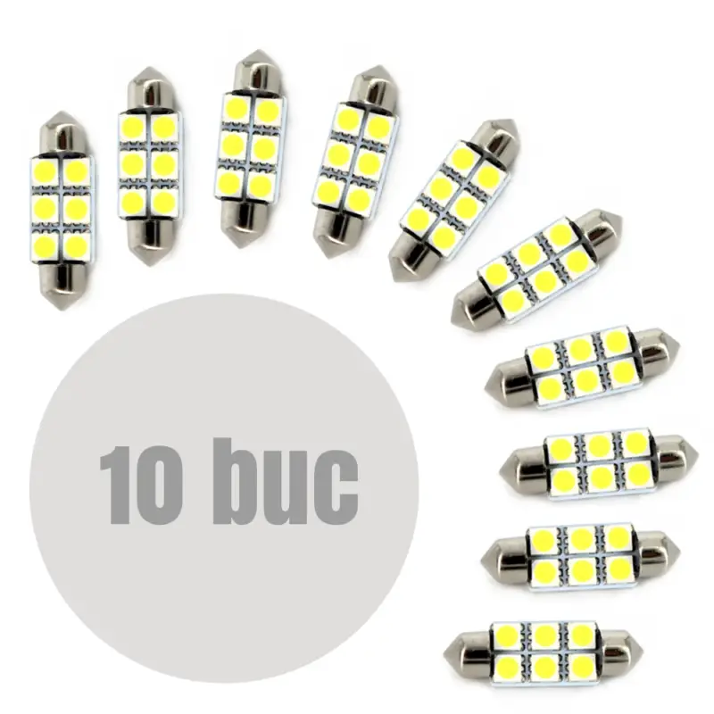 Set 10 becuri LED sofit 41mm 12V 108 lm Carguard CLD304 pentru auto Ofertă limitată