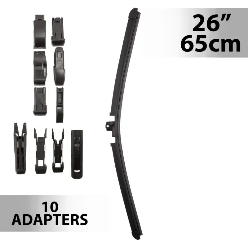 Disponibil imediat Ștergător parbriz profesional 26"/65 cm Carguard, multiadaptor cu 10 adaptoare