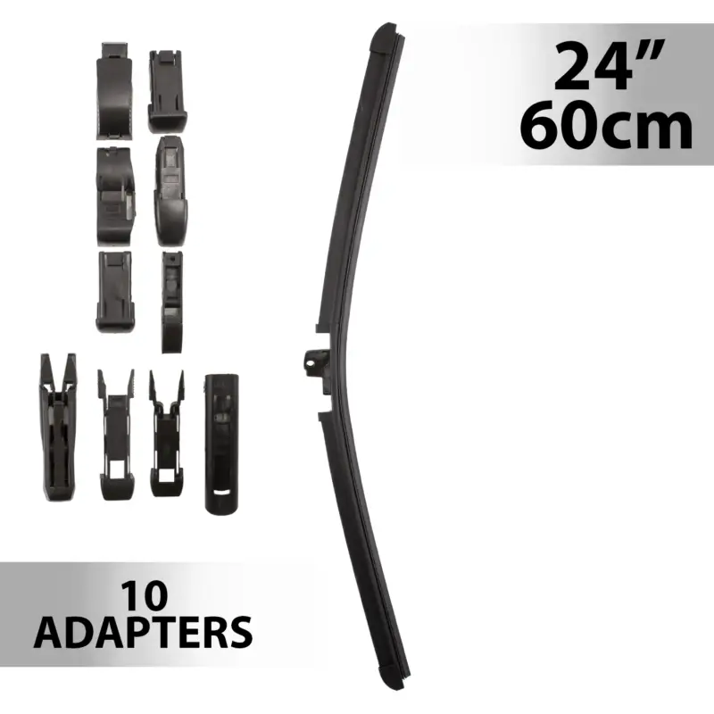 Ștergător parbriz profesional 24”/60 cm Carguard cu 10 adaptoare Calitate înaltă