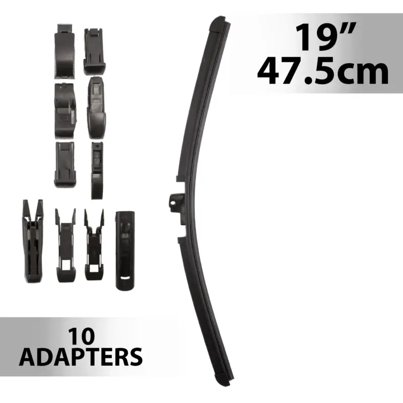 Ștergător parbriz profesional 19" (47,5 cm) cu 10 adaptoare, Carguard Livrare expres