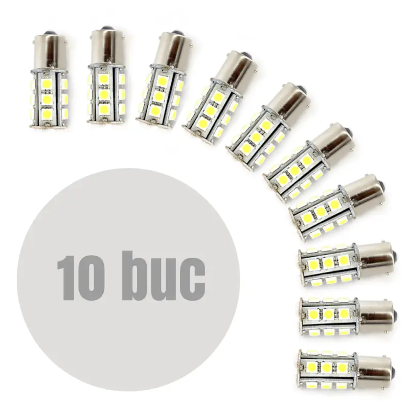 Bec LED pentru frână BA15D 12V, 18 SMD, 290 lm (set 10 buc) Popular