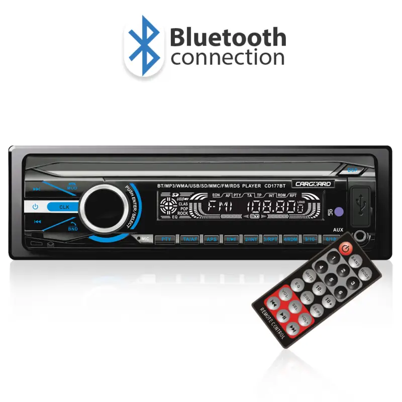 Transport gratuit MP3 player auto Carguard cu Bluetooth, față detașabilă și 4x50W, RDS