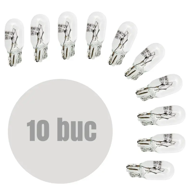 Mai ieftin Set 10 becuri auto poziție W5W T10 12V 5W alb, quartz, Carguard
