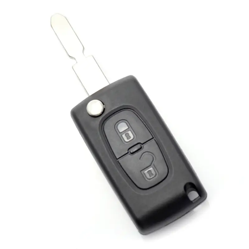 Popular Carcasă cheie briceag pentru Citroen/Peugeot 406, 2 butoane, lamă NE78-SH2