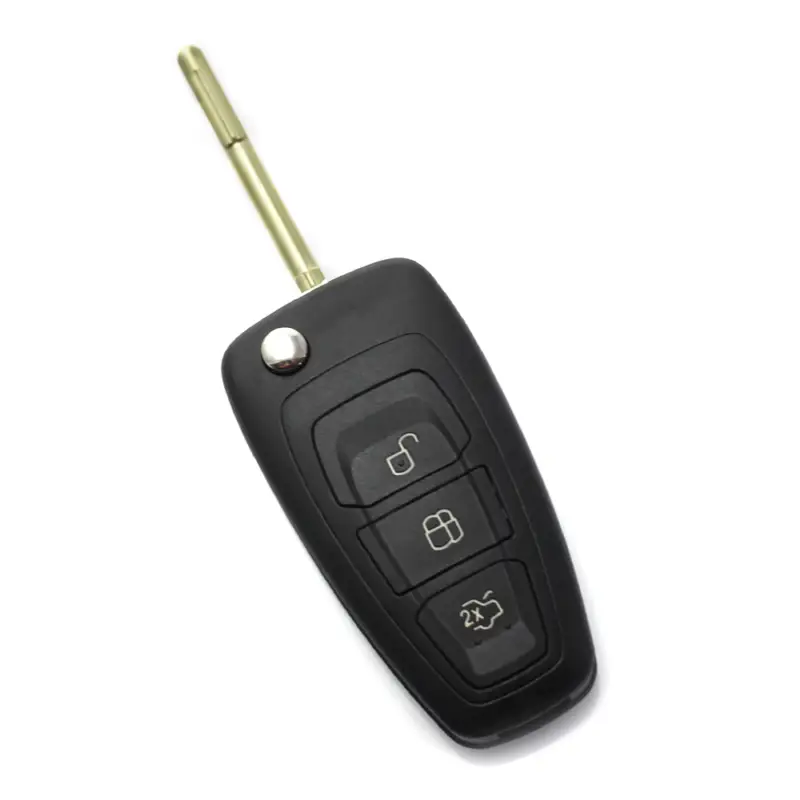 Reducere specială Carcasă cheie briceag Ford cu 3 butoane, lamă rabatabilă, neagră