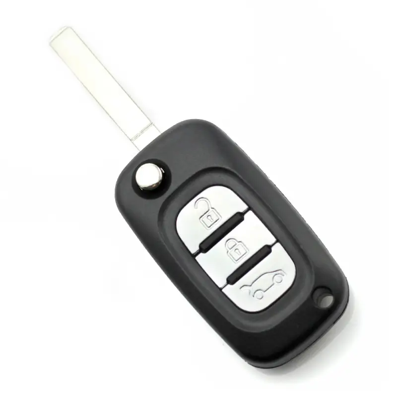 Carcasa cheie briceag Renault cu 3 butoane, model pliabil, neagra Disponibil imediat