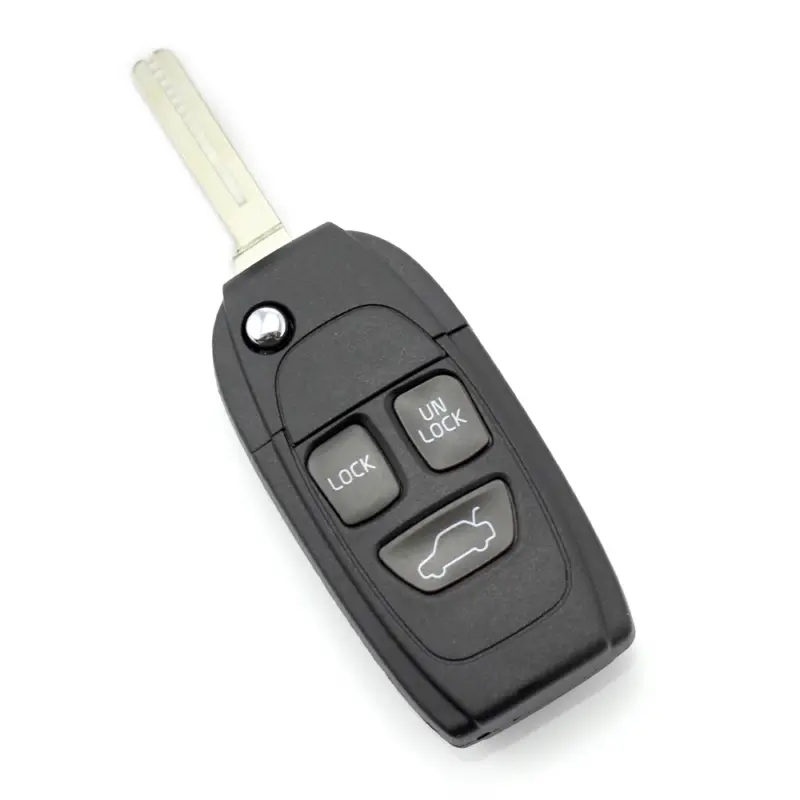 Ofertă exclusivă Carcasă cheie Volvo tip briceag cu 3 butoane, neagră, pentru înlocuire rapidă