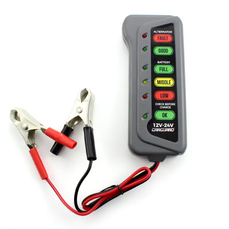 Retur ușor Tester baterie și alternator auto 12/24V cu indicatori LED, Carguard