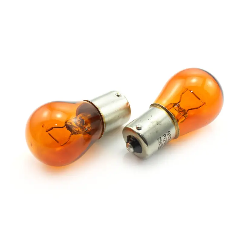 Set 2 becuri auto PY21W portocalii 12V 21W BAU15s, sticlă quartz Carguard Bestseller