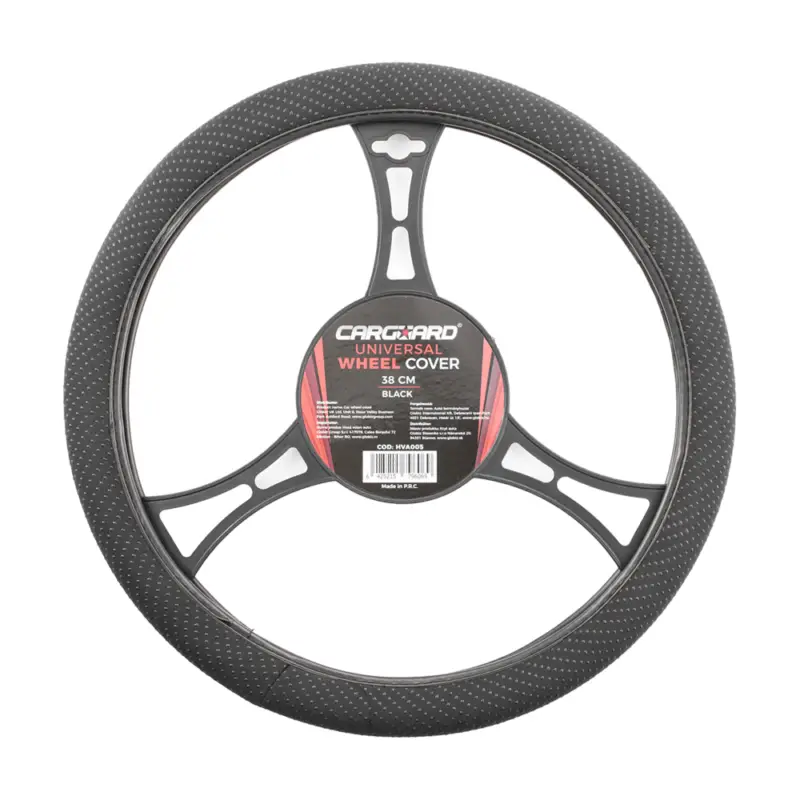 Cumpără online Husă volan auto cu perle Carguard, neagră, 38 cm – aderență și confort