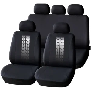 Set huse scaune auto universale Carguard, negru-gri, compatibile airbag Livrare rapidă