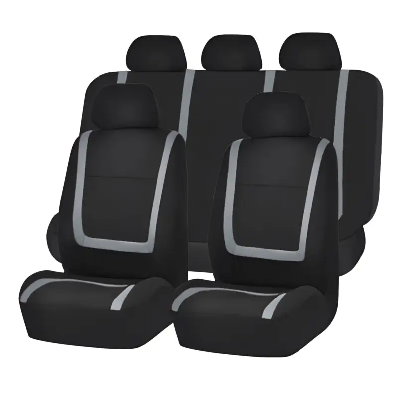 Set huse scaune auto universale Carguard, gri-negru, compatibile airbag Disponibil imediat