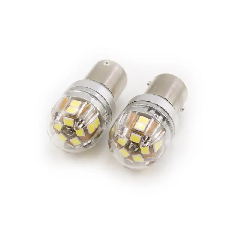 Set 2 becuri LED auto P21/5W BA15D Canbus 12-24V, alb, CarGuard Super ofertă