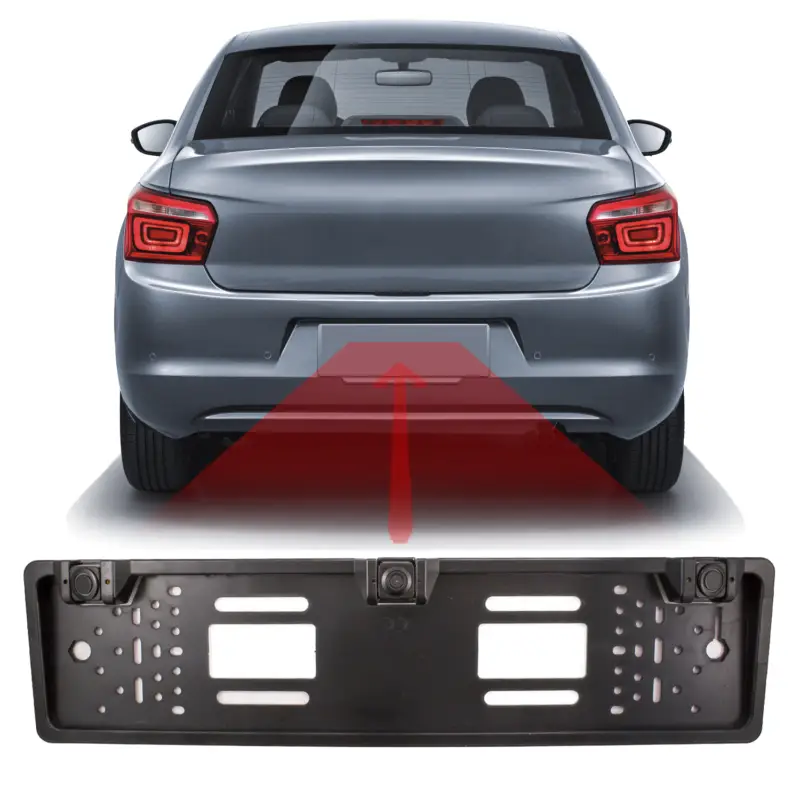 Cameră marșarier cu 2 senzori pe suport pentru număr, Carguard 12V Popular