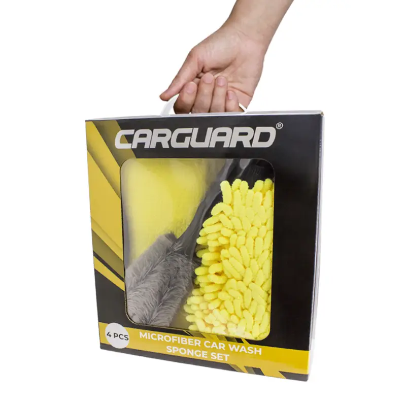 Set spălare auto cu microfibră și perie jante, 4 piese Carguard Preț mic