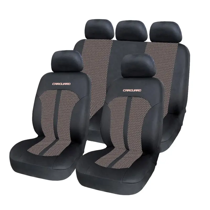 Set huse scaune auto universale premium bej-negru CARGUARD, compatibile airbag Preț promoțional