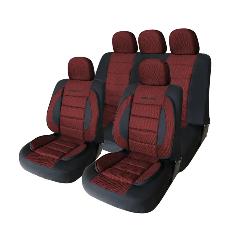 Huse auto universale premium CARGUARD rosu/negru, set complet 11 piese Calitate înaltă