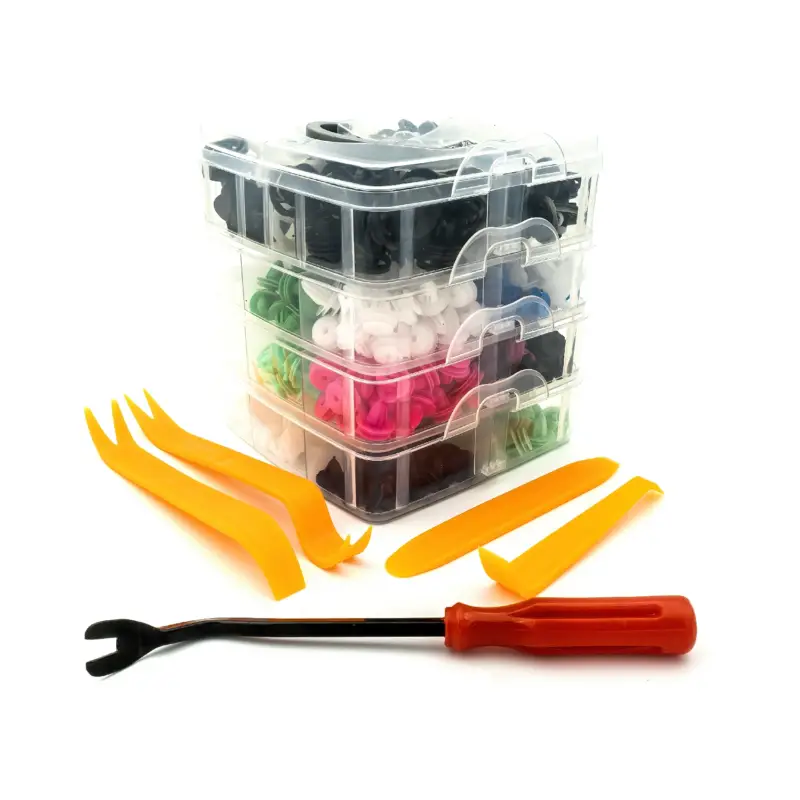 Reducere Set 470 cleme din plastic pentru auto + 5 unelte demontare, Carguard