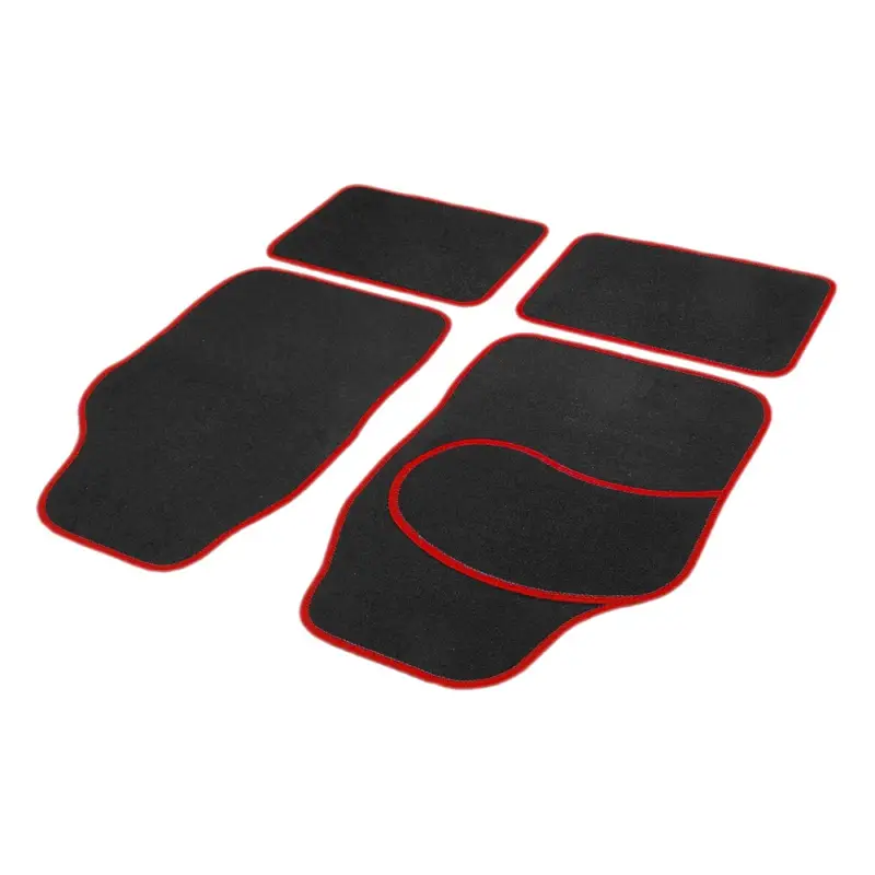 Set covorașe auto textile universale Carguard, negru-roșu, 4 piese 4 mm Livrare expres