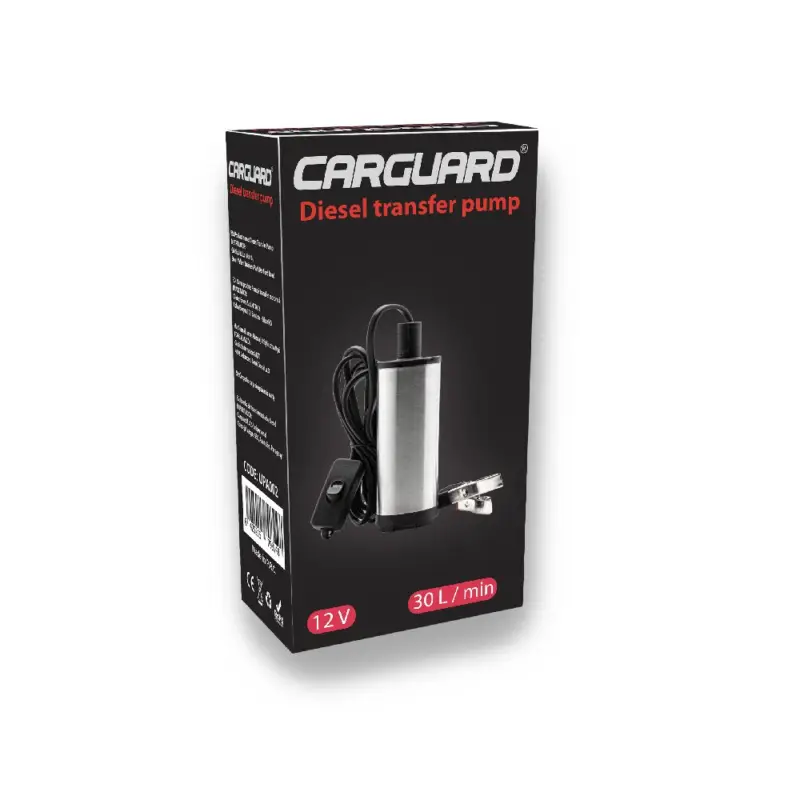 Lichidare de stoc Pompă transfer combustibil 12V Carguard, 30 l/min, cu filtru detașabil