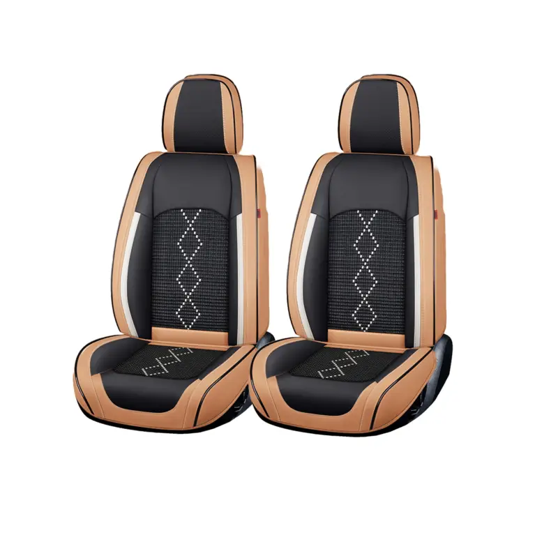Huse auto premium Carguard Deluxe 5 locuri, piele eco perforata, maro caramel Discount