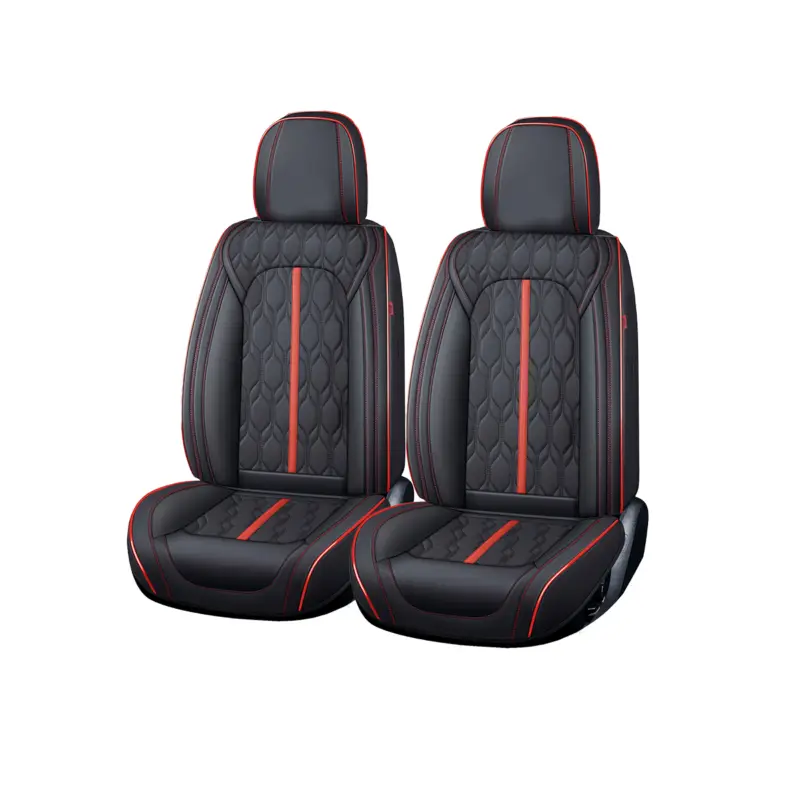Comandă acum Set huse auto Carguard Deluxe 5 locuri, piele ecologică perforată negru-roșu