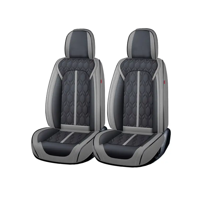 Set huse scaune auto 5 locuri Carguard Deluxe, piele eco perforată gri-negru Mai ieftin