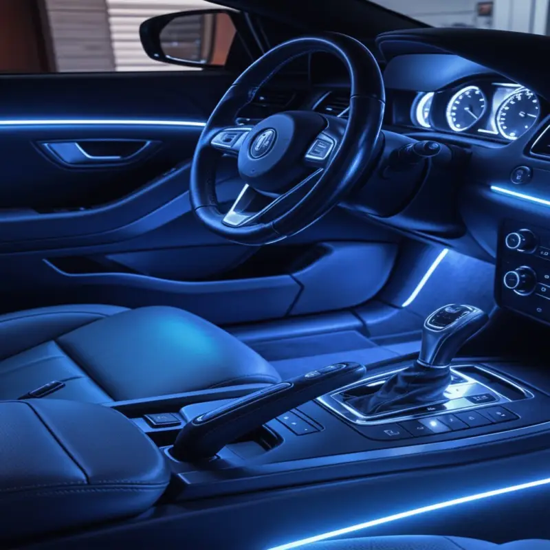 Kit lumini ambientale auto RGB Carguard cu control din aplicatie Bluetooth Calitate înaltă