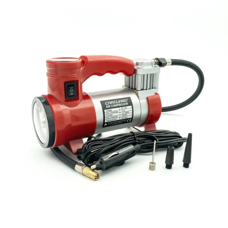 Retur ușor Compresor auto portabil 12V Carguard 30 L/min, 150 PSI, metal, cu LED